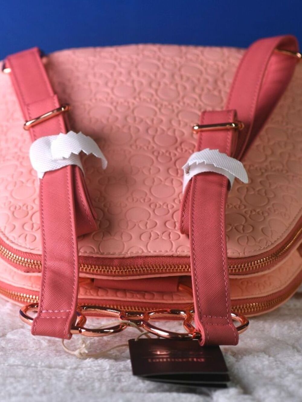 Loungefly Disney Minnie Mouse Blush Debossed Backpack - NWT - Picture 4 of 8